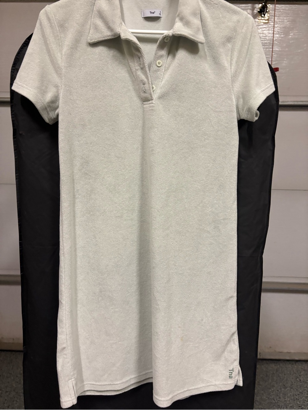 Tna  woman’s Short-Sleeve Terry Polo dressin Off-White